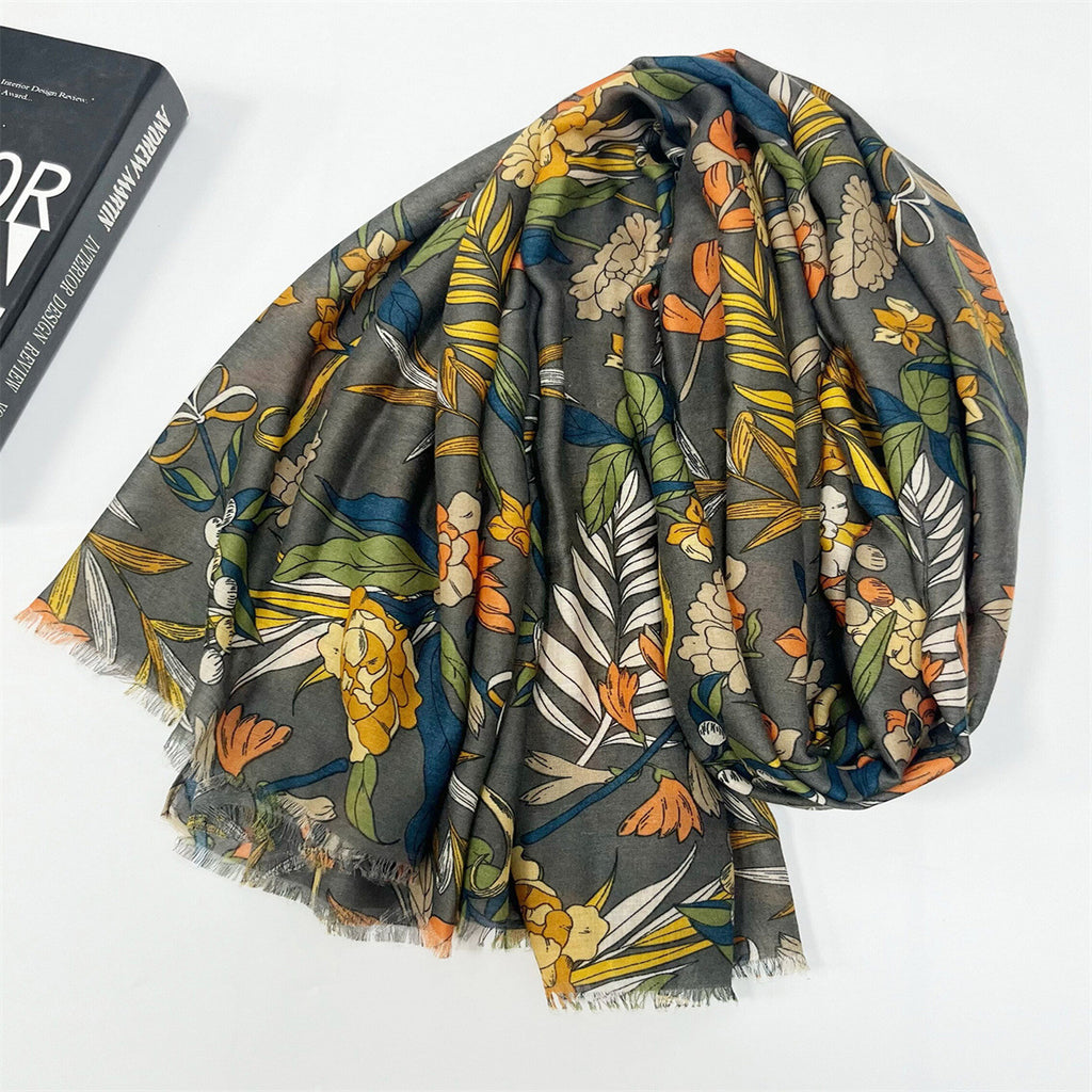 High-grade Shawl Ladies Tassel Printed Scarf