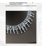 Bridal Zircon 3A Necklace Earrings Four-Piece Set