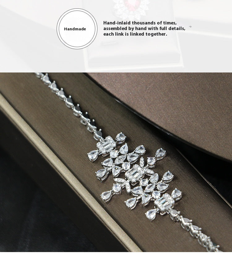 Bridal Zircon 3A Necklace Earrings Four-Piece Set