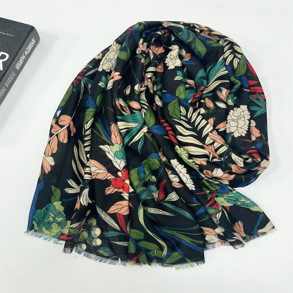 High-grade Shawl Ladies Tassel Printed Scarf