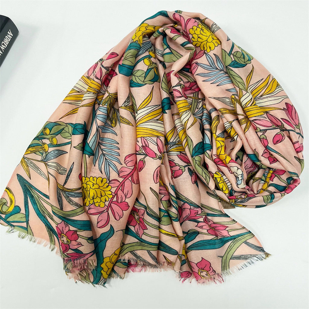 High-grade Shawl Ladies Tassel Printed Scarf