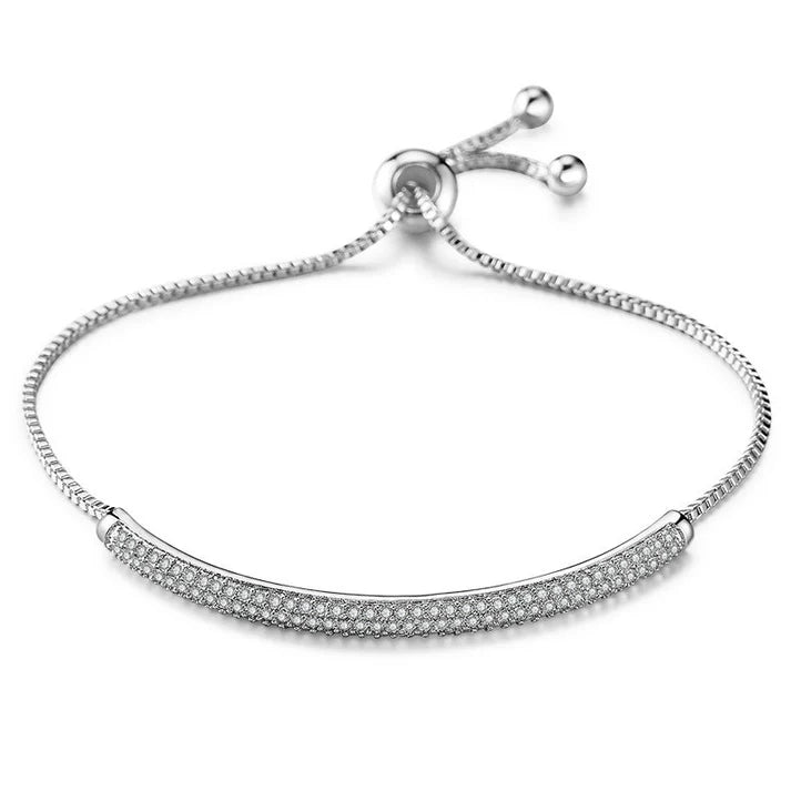 Exquisite Cold Wind Full Inlaid Zircon Curved Bracelet