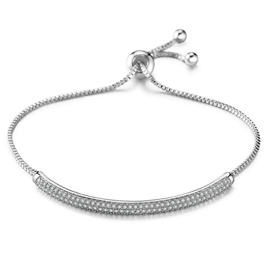 Exquisite Cold Wind Full Inlaid Zircon Curved Bracelet