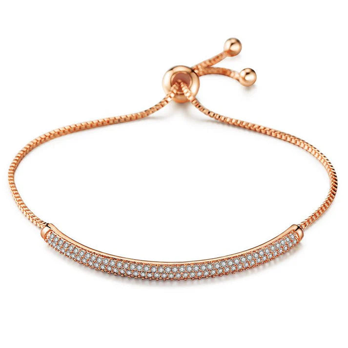 Exquisite Cold Wind Full Inlaid Zircon Curved Bracelet