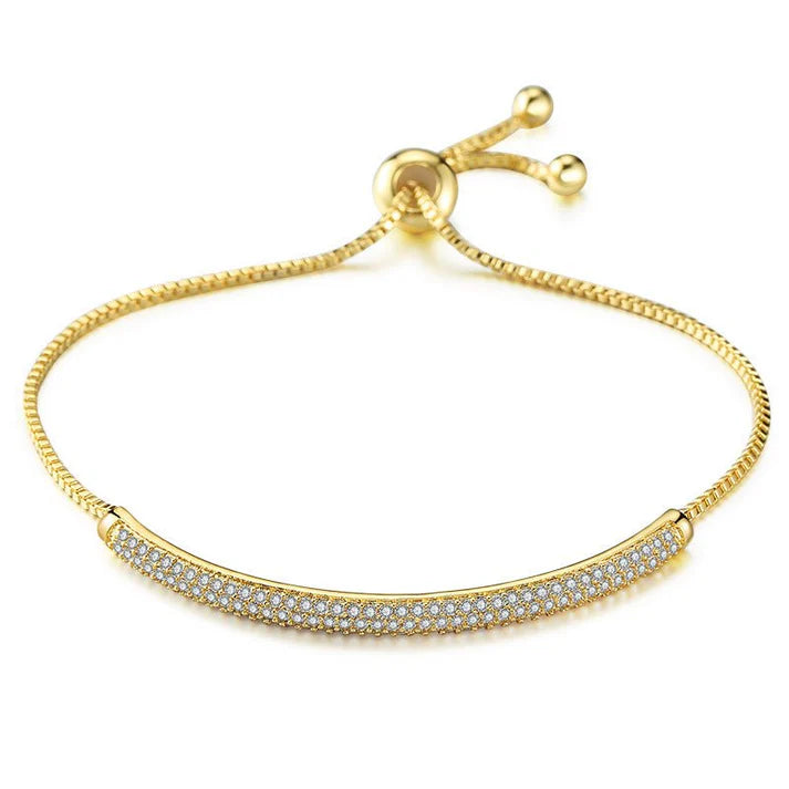 Exquisite Cold Wind Full Inlaid Zircon Curved Bracelet