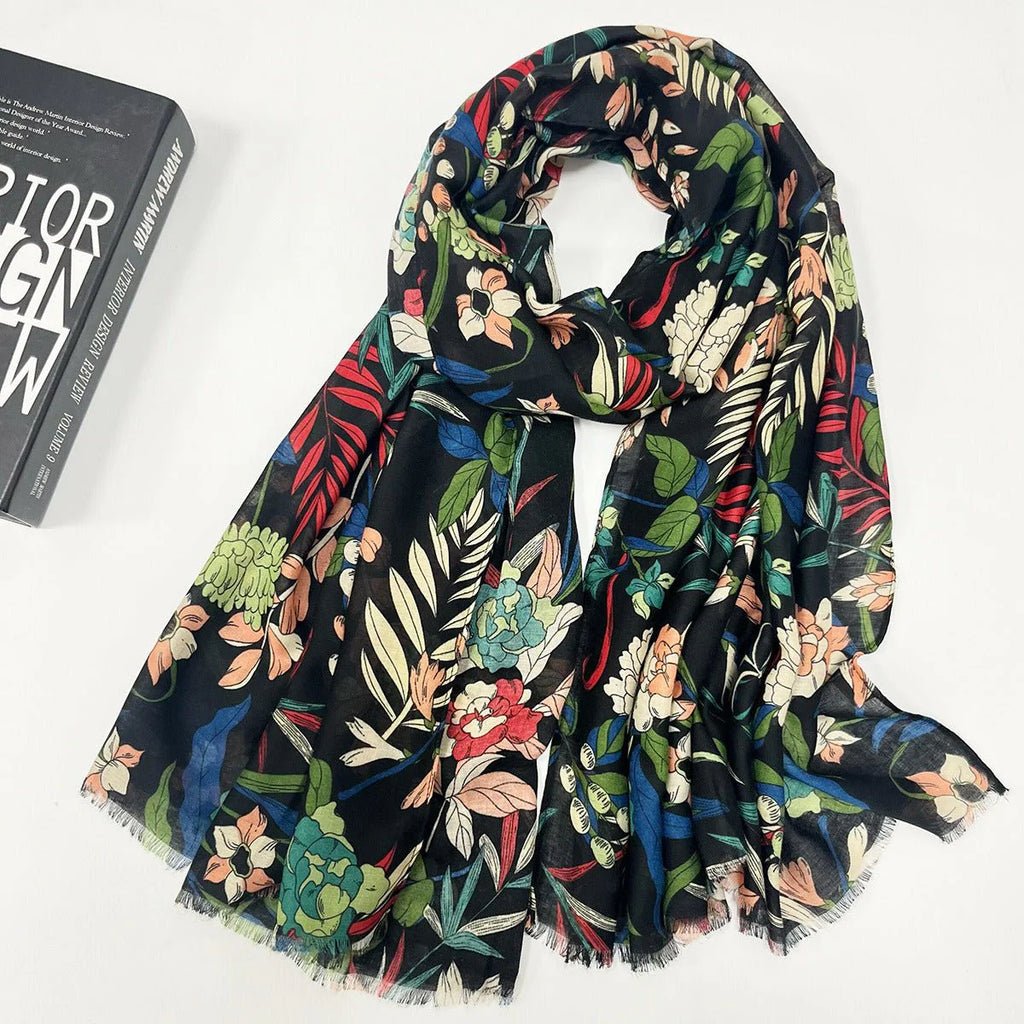 High-grade Shawl Ladies Tassel Printed Scarf